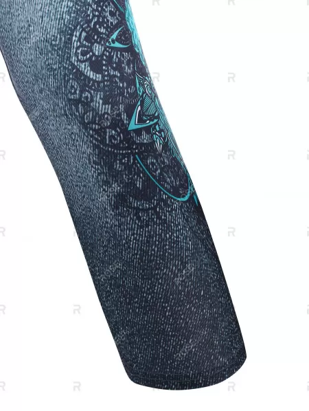 3d Print Bohemian Floral Capri Jeggings