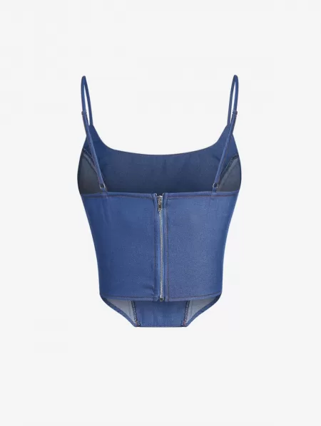 Back Zip Seams Corset Camisole