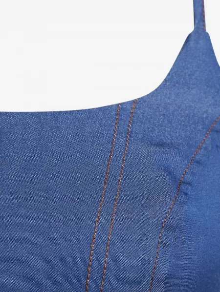 Back Zip Seams Corset Camisole