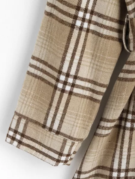 Belted Plaid Longline Robe Coat