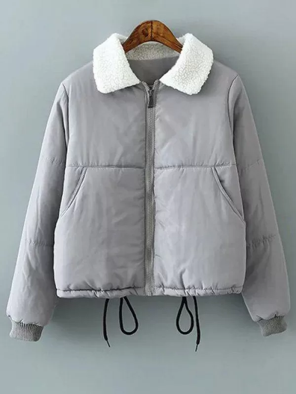 Borg Collar Quilted Winter Jacket