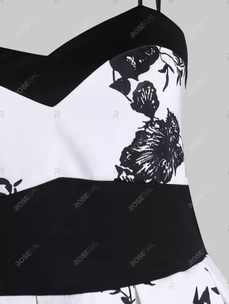 Butterfly Print Empire Waist Sleeveless Dress