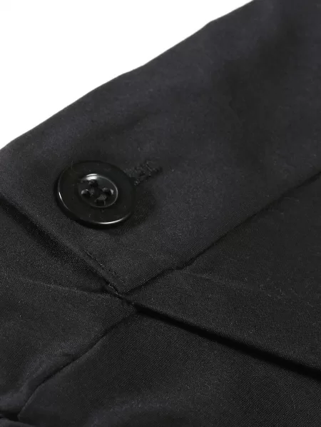 Button And Zipper Embellish Solid Color Jogger Pants