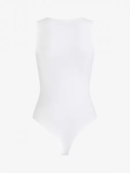 Button Front Ribbed Solid Bodysuit