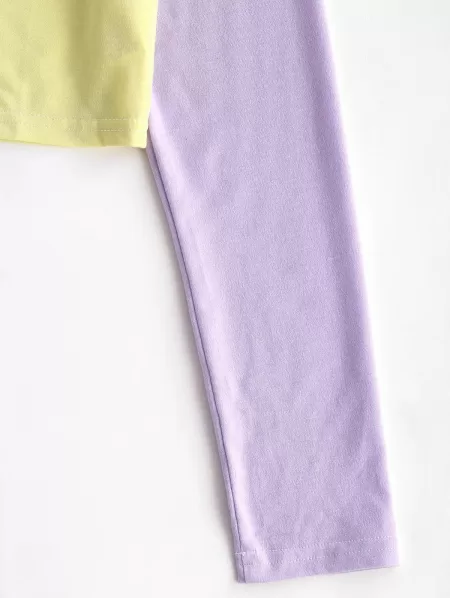 Button Front Two Tone Baby Tee