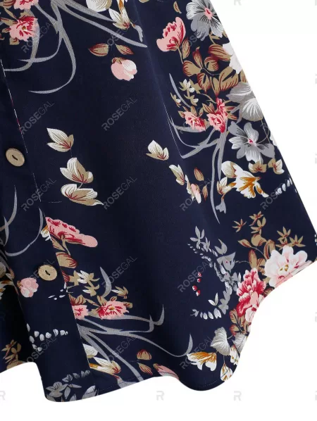 Button Through Floral Print Cami Dress