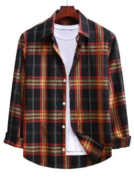 Button Up Plaid Casual Shirt
