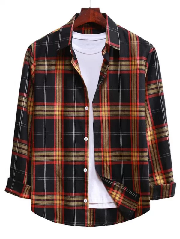 Button Up Plaid Casual Shirt