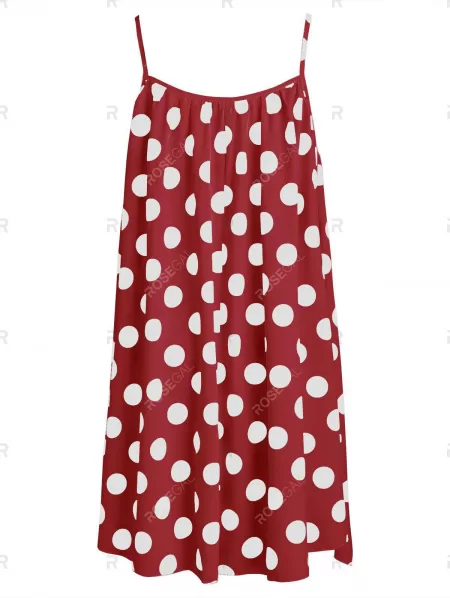 Cami Polka Dot Dress With Crop T-shirt