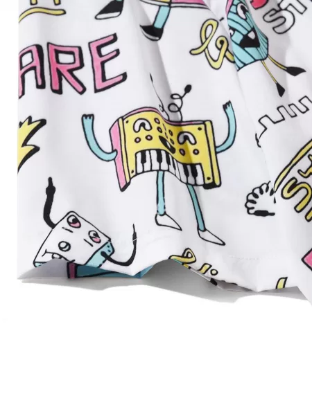 Cartoon Graffiti Graphic Short Sleeve Shirt