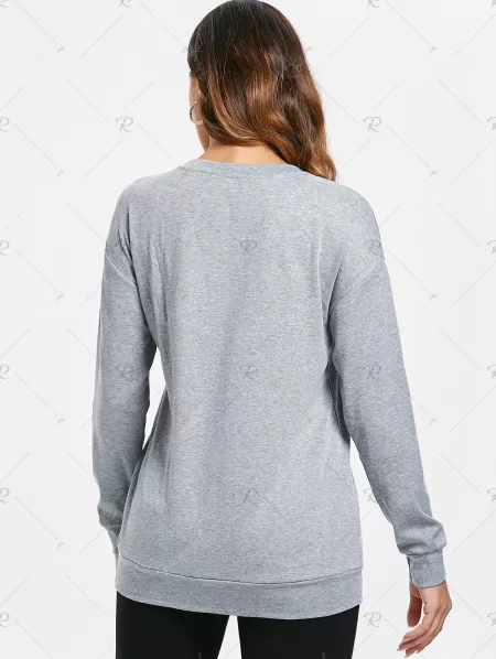 Casual Crew Neck Pullover Graphic Sweatshirt
