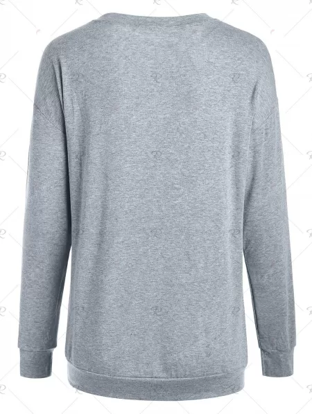 Casual Crew Neck Pullover Graphic Sweatshirt