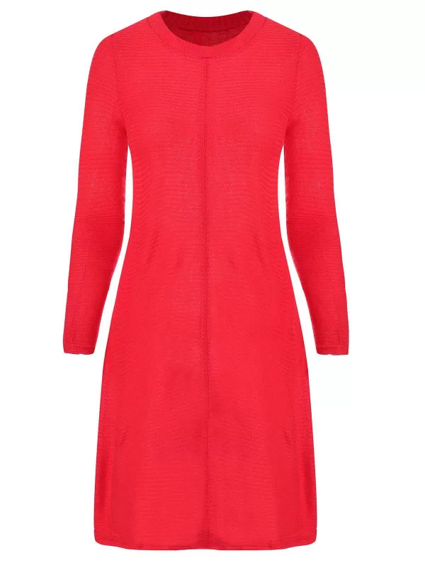 Casual Long Sleeve Jersey Swing Dress