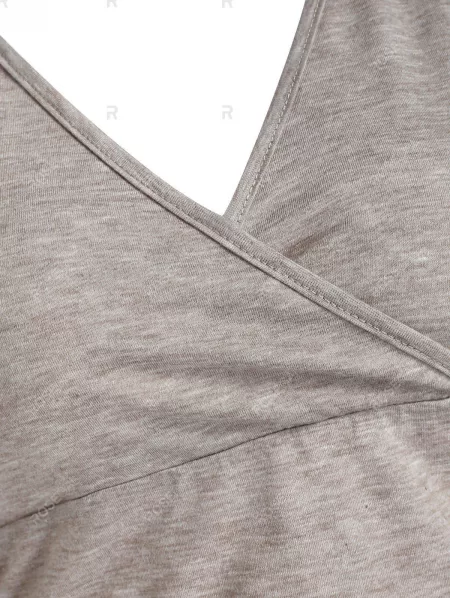 Casual Surplice Ruched T Shirt