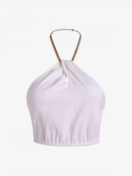 Chain Halter Keyhole Crop Top