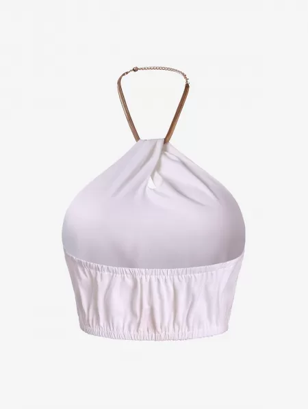 Chain Halter Keyhole Crop Top