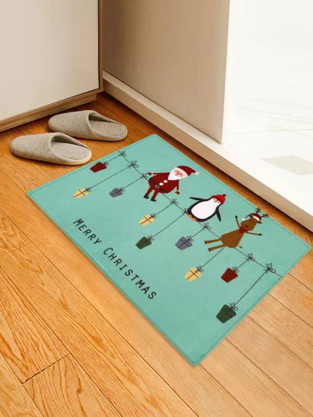 Christmas Gift Santa Claus Elk Print Floor Mat
