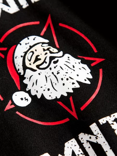 Christmas Santa Claus Letter Fleece Lined Hoodie