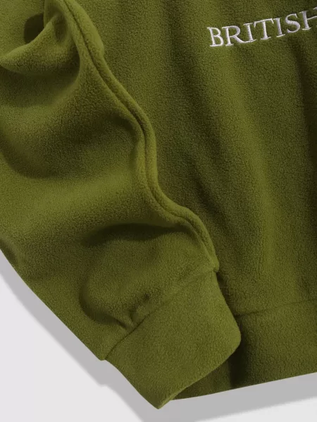 Colorblock Letter Mountain Embroidery Polar Fleece Vintage Hoodie