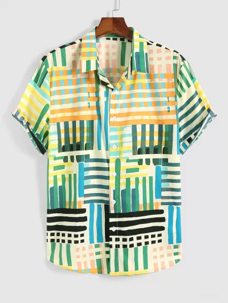 Colorful Striped Button Up Shirt