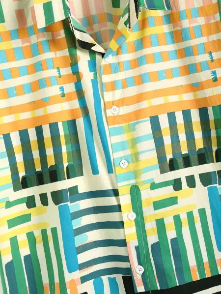 Colorful Striped Button Up Shirt
