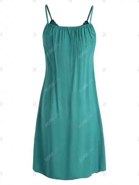 Crochet Lace Panel Cami Mini Dress