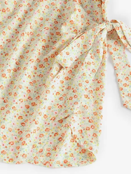 Ditsy Floral Lace Up Bowknot Cami Sundress