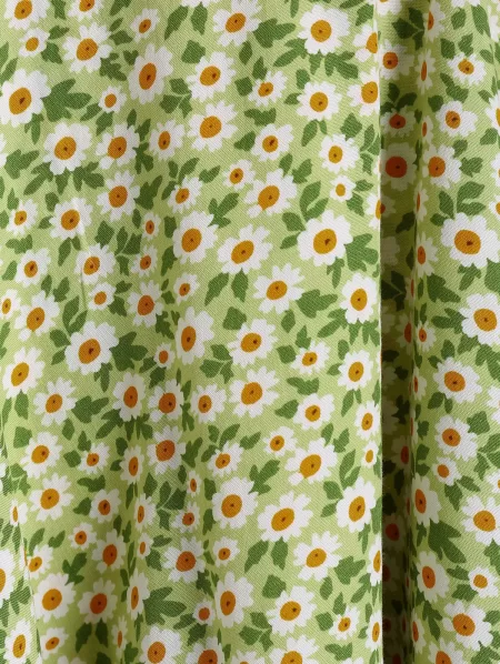 Ditsy Print Backless Crisscross Layered Sundress