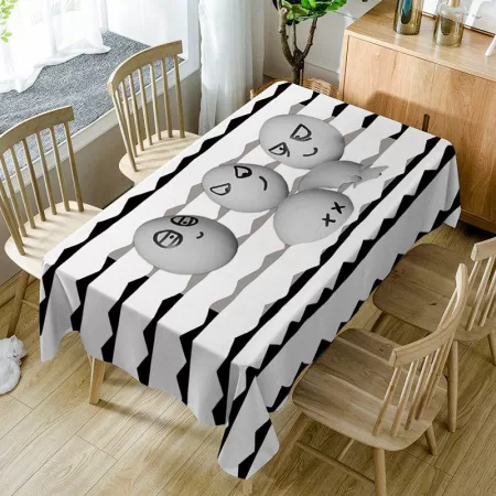 Egg Emoticon Print Waterproof Table Cloth