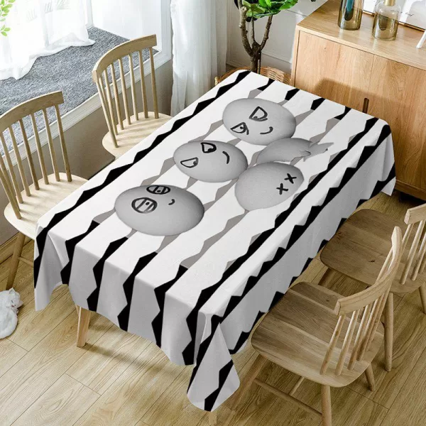 Egg Emoticon Print Waterproof Table Cloth