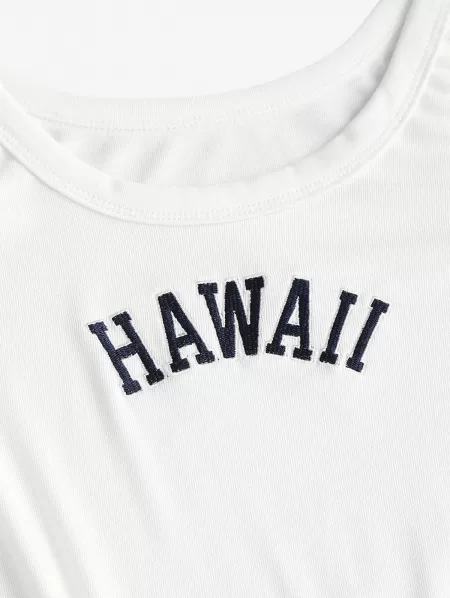 Embroidered Bodycon Tank Mini Dress