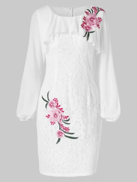 Embroidered Lace Bodycon Dress