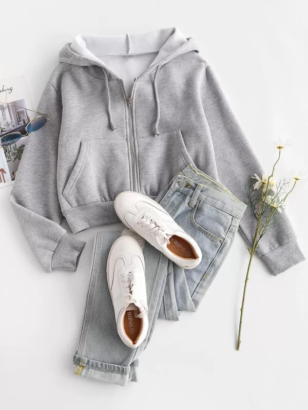 Fleece Lined Zip Up Hoodie