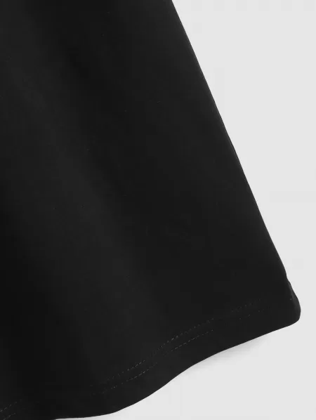 Flying Cranes Floral Graphic Short Sleeve Tee