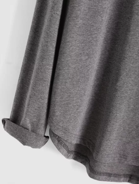 Forbid Graphic Print High Low Heathered T-shirt