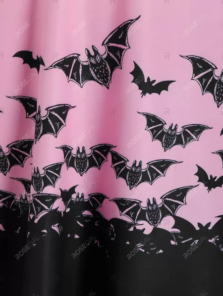 Front Strappy Bat Print Mini A Line Dress