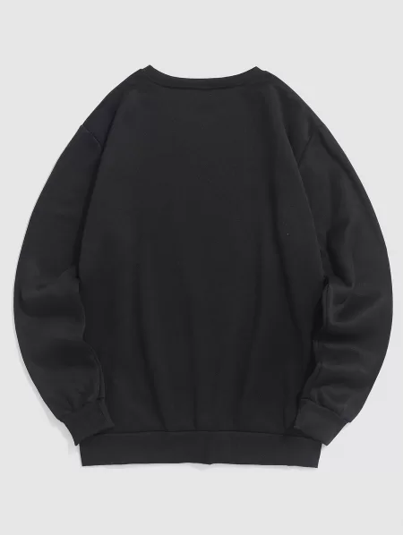 Funny Statue Print Fleece Vintage Sweatshirt