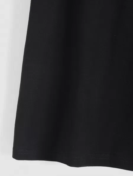 Heart Pattern Short Sleeves Cotton Tee With Colorblock Sweat Shorts