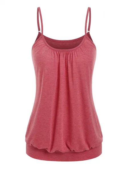 Heathered Blouson Casual Cami Top