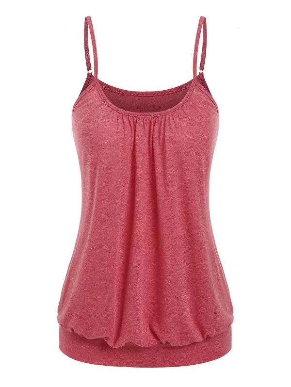 Heathered Blouson Casual Cami Top