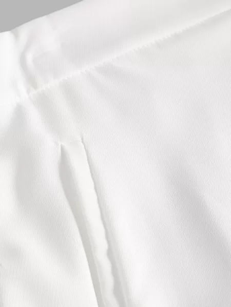 High Waisted Pocket Scalloped Shorts