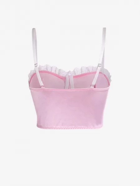 Lace Insert Crop Corset Camisole