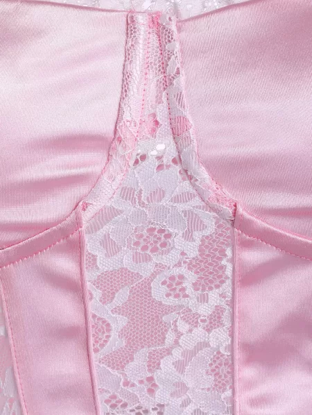 Lace Insert Crop Corset Camisole