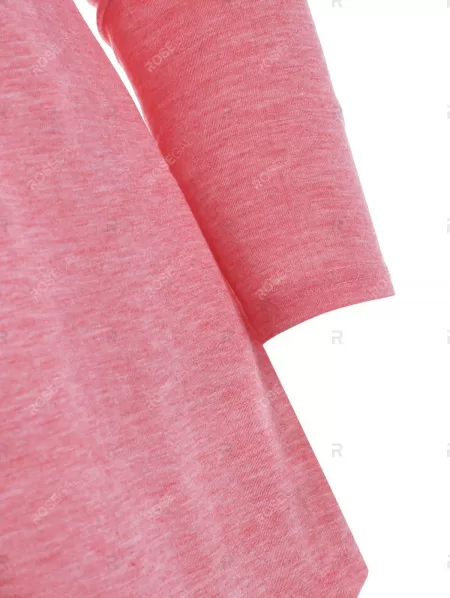 Lace Panel Bowknot Colorblock Tunic T Shirt