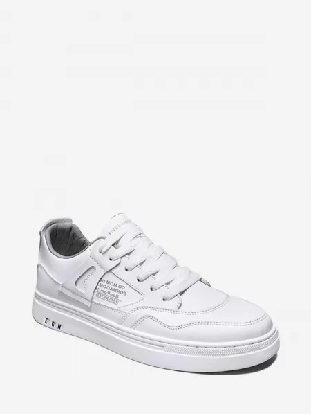 Lace-up Front Letter Print Board Shoes