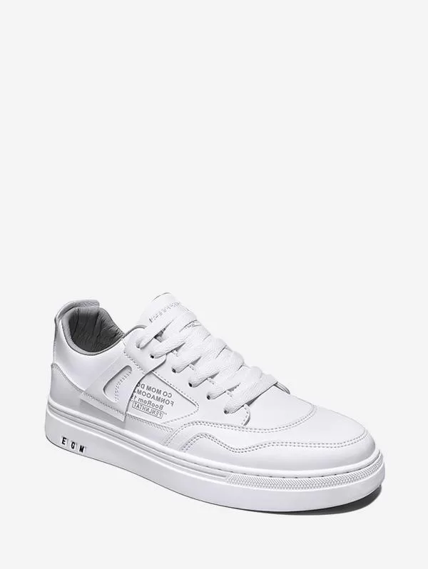 Lace-up Front Letter Print Board Shoes