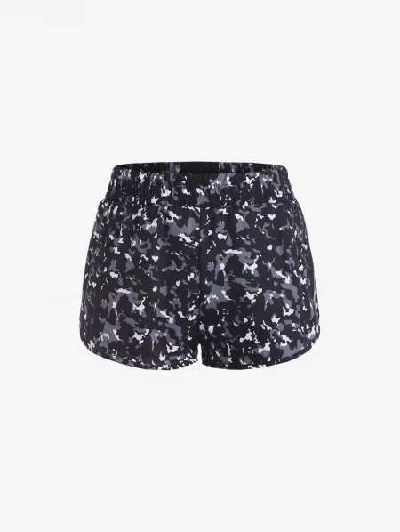 Layered Abstract Print Track Shorts