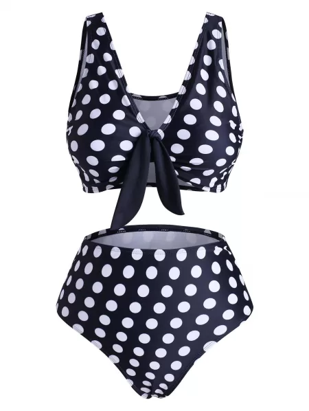 Leaf Pineapple Polka Dot Knot Tropical Bikini Swimwear