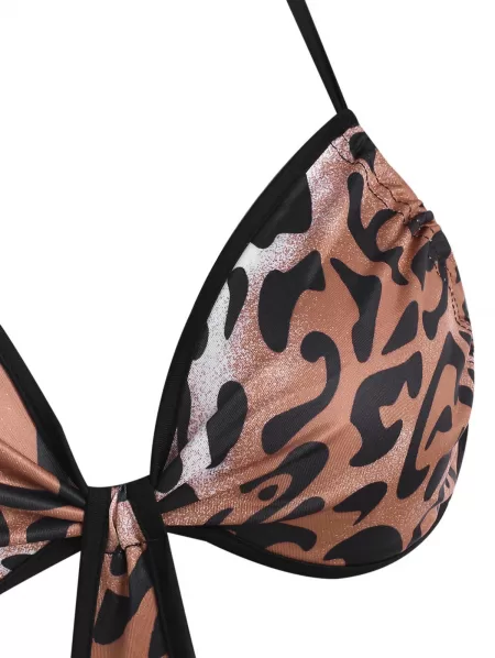 Leopard Halter Cutout Bodycon Midi Dress