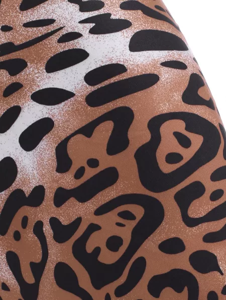 Leopard Halter Cutout Bodycon Midi Dress